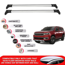 2X Car Roof Bars for Jeep Wagoneer 2022+ Lockable Roof Rack Cross Bars Grey