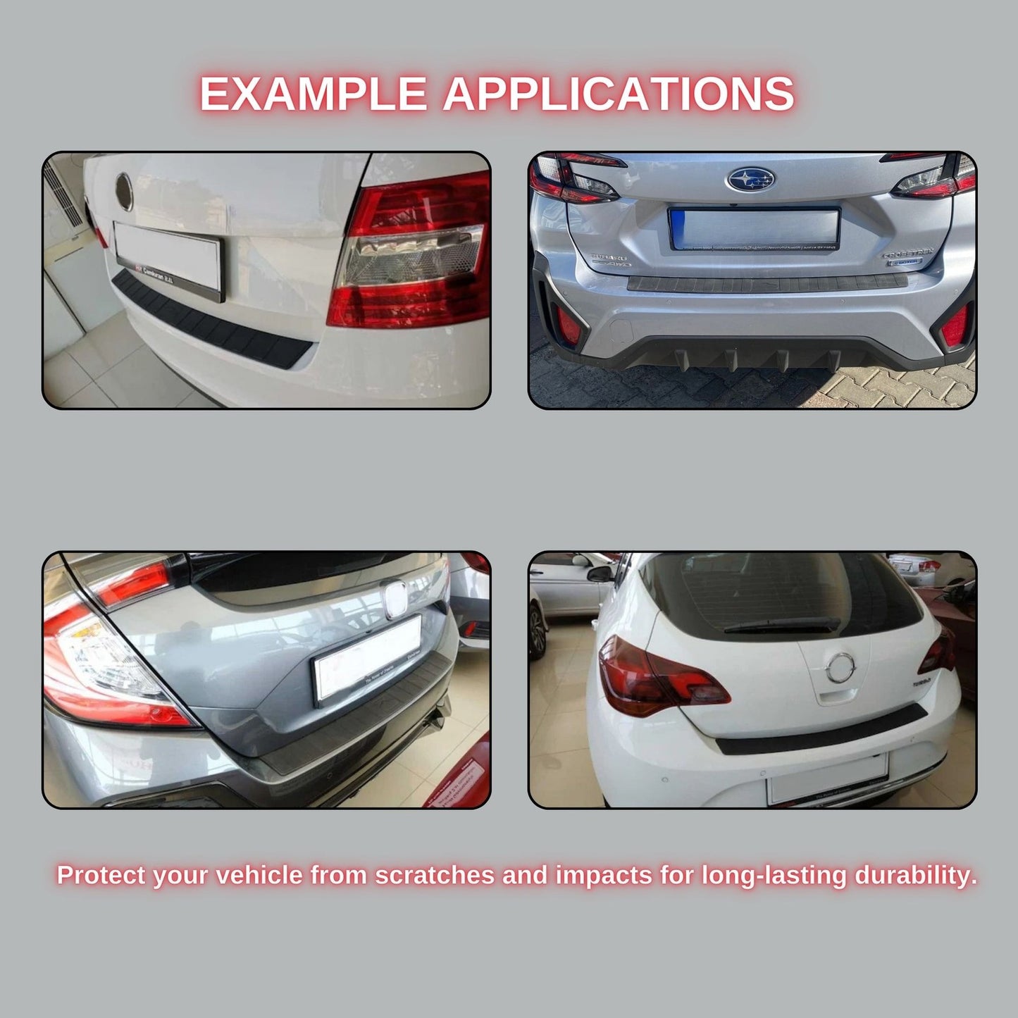 Rear Bumper Protector Guard for Renault Megane E-Tech 2017-2024 ABS Plastic 750X60MM