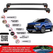 Premium Roof Bars For Mitsubishi Asx Suv 2010-2022 Secure Roof Rack Cross Bar 2 Pcss Black