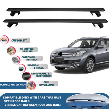 Roof Rack Cross Bars for MG ZS 2018-2025 Rail Carrier for Roof Tents 2 Pcs Black