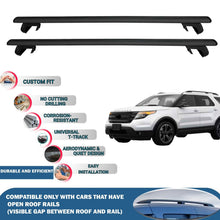 Roof Rack Cross Bars for Ford Explorer 2011-2015 Rail Carrier for Roof Tents 2 Pcs Black