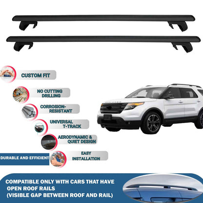 Roof Rack Cross Bars for Ford Explorer 2011-2015 Rail Carrier for Roof Tents 2 Pcs Black