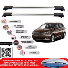 Roof Rack Cross Bars for Ford Grand C-Max 2010-2019 Lockable Roof Bars 2 Pcs Grey