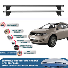 Lockable Roof Rack Cross Bars for Nissan Murano 2008-2014 | Heavy Duty Rail Carrier 2 Pcs Grey