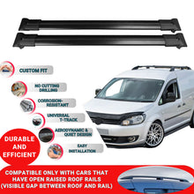 Roof Racks Cross Bars For Vw Caddy 2016-2019 2 Pcs Black