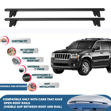 Lockable Roof Rack Cross Bars for Jeep Grand Cherokee WK 2005-2010 | Heavy Duty Rail Carrier 2 Pcs Black