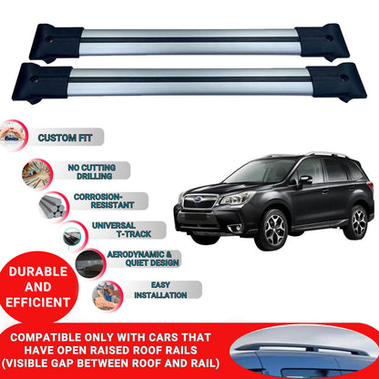 Roof Racks Cross Bars For Subaru Forester Suv 2013-2018 2 Pcs Grey