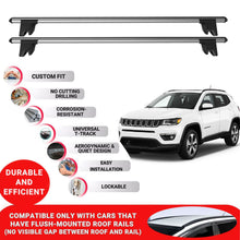 Premium Roof Bars for Jeep Compass 2016-2023 Lockable Roof Rack Cross Bars 2 Pcs Grey