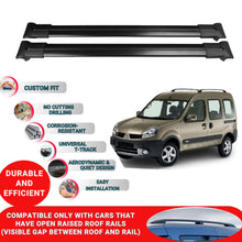 Roof Racks Cross Bars For Renault Kangoo 2004-2007 2 Pcs Black