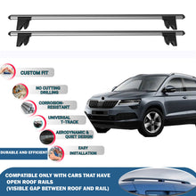Lockable Roof Rack Cross Bars for Skoda Karoq 2017-2023 | Heavy Duty Rail Carrier 2 Pcs Grey