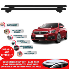 Roof Bars For Peugeot 308 T9 Estate 2013-2021 Roof Rack Cross Bars 2 Pcs Black