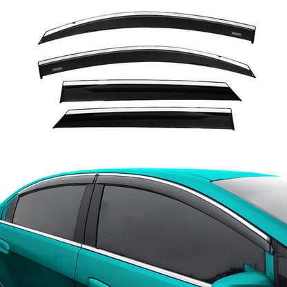 Chrome Car Wind Deflector Set for Hyundai Tucson 2015 Onwards - Rain Guard 4 pcs