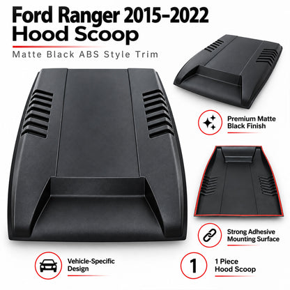 Bonnet Protector Scoop for Ford Ranger 2015-2022 Matte Black Stone Guard