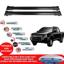 Roof Racks Cross Bars For Isuzu D-Max 2012-2018 2 Pcs Black