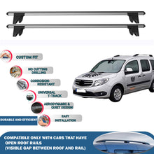 Lockable Roof Rack Cross Bars for Mercedes Citan 2013-2020 | Heavy Duty Rail Carrier 2 Pcs Grey