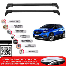 Roof Bars for Vauxhall Grandland X 2018+ Lockable Roof Rack Cross Bars 2 Pcs Black