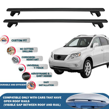 Roof Rack Cross Bars for Lexus Rx350 Al10 Pre-FL 2008-2012 Rail Carrier for Roof Tents 2 Pcs Black