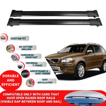 Roof Racks Cross Bars For Volvo Xc90 Suv 2003-2015 2 Pcs Black