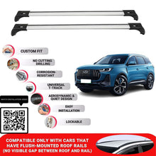 Roof Bars for Chery Tiggo 7 2020+ Lockable Roof Rack Cross Bars 2 Pcs Grey