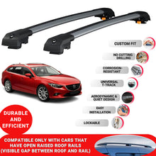 Roof Bar for Mazda 6 GJ1/GL Estate 2013-2022 Lockable Roof Rack Cross Bars 2 Pcs Grey