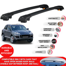 Roof Bar for Porsche Cayenne 9PA-E1 2002-2010 Lockable Roof Rack Cross Bars 2 Pcs Black