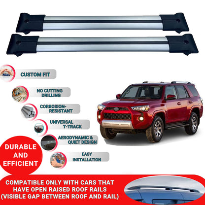 Roof Racks Cross Bars For Toyota 4Runner N280 2010-2020 2 Pcs Grey