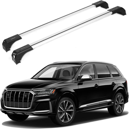 Car Roof Bars for Audi Q7 2016-2025 Lockable Roof Rack Cross Bars 2 Pcs Grey