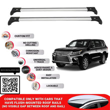 Roof Bars for Lexus Lx-Series 2016-2021 Lockable Roof Rack Cross Bars 2 Pcs Grey