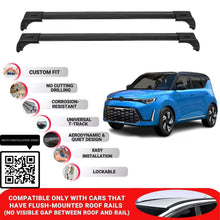 Roof Bars for Kia Soul X-Line Hb 2019+ Lockable Roof Rack Cross Bars 2 Pcs Black