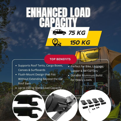 Roof Racks Cross Bars For Vauxhall Combo E 2019-2023 2 Pcs Black