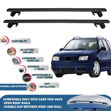Roof Rack Cross Bars for Volkswagen Bora Variant 1999-2004 Rail Carrier for Roof Tents 2 Pcs Black
