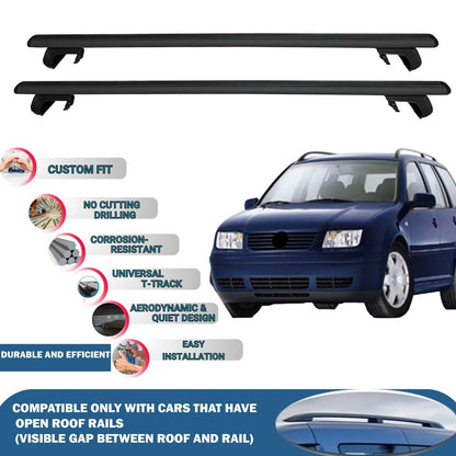 Roof Rack Cross Bars for Volkswagen Bora Variant 1999-2004 Rail Carrier for Roof Tents 2 Pcs Black