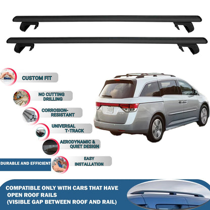 Roof Rack Cross Bars for Honda Odyssey Mpv 2011-2017 Rail Carrier for Roof Tents 2 Pcs Black