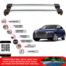 Premium Roof Bars For Audi Q5 Suv 2017+ Secure Roof Rack Cross Bar 2 Pcss Secure Grey