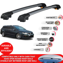 Roof Bar for Volkswagen Passat B6 2005-2010 Lockable Roof Rack Cross Bars 2 Pcs Grey