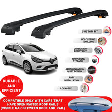 Roof Bar for Renault Clio S.tourer 2013-2020 Lockable Roof Rack Cross Bars 2 Pcs Black