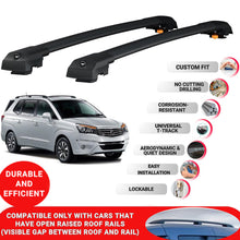 Roof Bar for Ssangyong Stavic 2013-2019 Lockable Roof Rack Cross Bars 2 Pcs Black