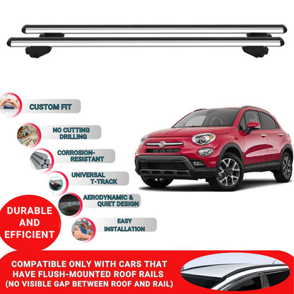 Roof Bars For Fiat 500X 2014-2023 Roof Rack Cross Bars 2 Pcs Grey