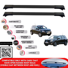 Roof Rack Cross Bars for Nissan Qashqai J10 2007-2013 Lockable Roof Bar 2 Pcs Black