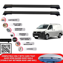 Roof Rack Cross Bars for Vw Transporter Cargo T5 2003-2015 Lockable 2 Pcs Black