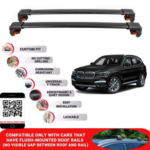 Premium Roof Bars For Bmw X3 Suv 2018+ Secure Roof Rack Cross Bar 2 Pcss Secure Black