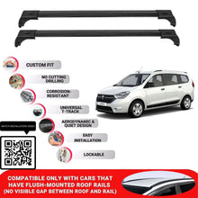 Roof Bars for Dacia Lodgy 2012+ Lockable Roof Rack Cross Bar 2 Pcs Black