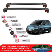Premium Roof Bars For Fiat Doblo K9 2022+ Roof Rack Cross Bars Secure Black
