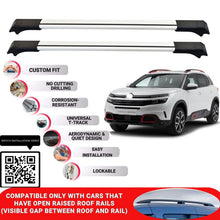 Roof Rack Cross Bars for Citroen C5 Aircross 2019+ Lockable Bars 2 Pcs Grey