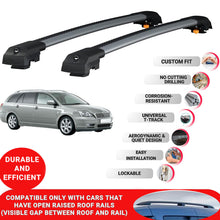 Roof Bar for Toyota Avensis (T250) 2003-2008 Lockable Roof Rack Cross Bars 2 Pcs Grey