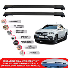 2X Car Roof Rack for Mercedes X Class 2017-2020 Lockable Roof Bars Black