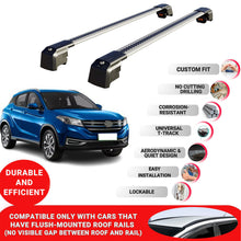 Roof Bars Rack for Dongfeng Glory E3 2020+ Lockable Rail Carrier 2 Pcs Grey