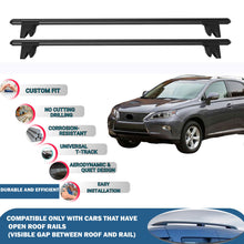 Lockable Roof Rack Cross Bars for Lexus Rx350-2/Rx350 3 Suv 2008-2015 | Heavy Duty Rail Carrier 2 Pcs Black