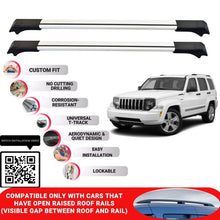 Roof Rack Cross Bars for Jeep Liberty 2008-2012 Lockable Roof Bars 2 Pcs Grey