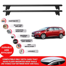 Premium Roof Bars for Ford Focus 2011-2018 Lockable Roof Rack Cross Bars 2 Pcs Black